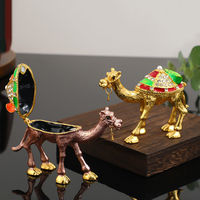 Boîte à bijoux en métal sculptée en forme de chameau de luxe, ornement de bureau artisanal en métal, souvenir de voyage personnalisé, décoration intérieure, fourniture d'usine