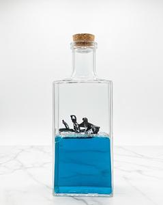 Barco Pirata de Acrílico, Botella Decorativa con Fluido Flotante, Barco Insumergible de Juguete, Botella Decorativa con Ondas Líquidas, Decoración de Barco de Crucero - Product Image 2