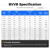 Kabel Kabel Rumah Terbaik BVVB Flat Solid Copper PVC Berinsulasi 2 Inti 1.5 2.5 4.0 6.0 Penutup Putih Merah/Biru Standar IEC Terdaftar