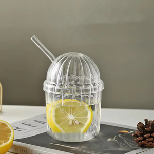 Bicchieri da Shot per Whisky con Bordo Dorato, Tazza da <span class=keywords><strong>Caffè</strong></span> <span class=keywords><strong>in</strong></span> <span class=keywords><strong>Vetro</strong></span> con Cannuccia, Bicchiere Trasparente - Product Image 1