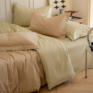 Juego de Ropa de Cama de Lujo Personalizable, Funda de Edredón de Algodón Puro de Color Sólido, Juego de Sábanas de Lujo al por Mayor - Product Image 4