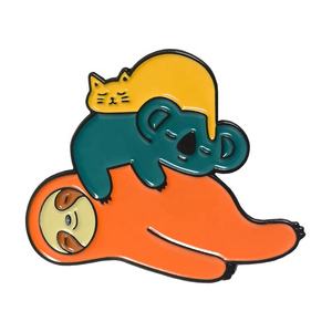 Nouveauté : Badges en métal de haute qualité à motif animalier de dessin animé, badges mignons kawaii, animaux paresseux, chat, <span class=keywords><strong>hamster</strong></span>, épingles à revers - Product Image 6