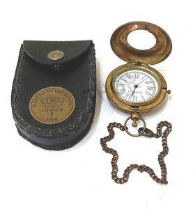 Horloge de Table pliable, de poche originale, bouton-pression, avec chaîne et étui en cuir, décoration de la maison - Product Image 1