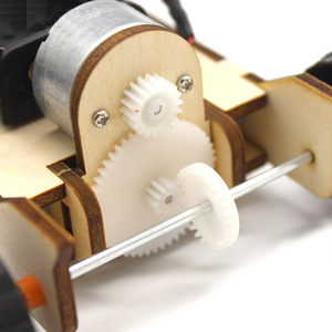 Wooden <b>Diy</b> 4 Wheel Drive Car <b>Kit</b> With Gear Transmission Science Education Toy For Kids Age 7 9 Years - Product Image 2