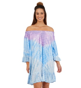 Robe à épaule dénudée avec cravate, vêtements pour femmes, nouvelle collection d'été 2021 - Product Image 1