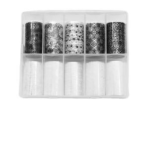 Noir et blanc Floral Art Lines Nail Decal Sticker Géométrie 3D Nail Art Stickers Stickers - Product Image 1