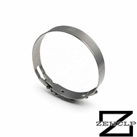 Collier de serrage sans oreilles et sans paliers en acier inoxydable 304, finition poli miroir, résistant à haute pression, 57,3-60,5 mm, pour tuyau robuste