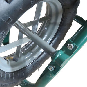 WB6400M 130kg Heavy Duty Construction Wheelbarrow 4.00-8 Pneumatic Rubber <b>Wheel</b> Powder Coated 0.9mm Steel Metal Tray - Product Image 6