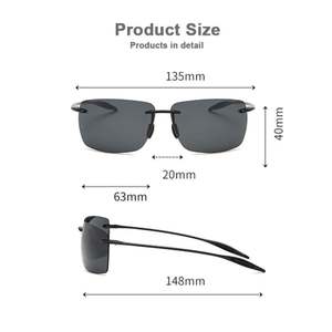 Lunettes de soleil polarisées sans monture TR90 UV400 pour hommes et femmes, personnalisables avec logo, idéales pour la conduite, le sport en extérieur et la pêche - Product Image 6