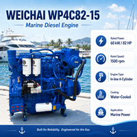 Moteur diesel marin SCDC WEICHAI série WP4 WP4C82-15, 4 temps, 82 CV, refroidi par eau, pour bateau de pêche, bateau de travail et bateau de passagers