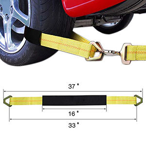 Kit de fixation robuste pour pneus de voiture 50 mm 10000 lbs, ensemble de sangles d'axe de <span class=keywords><strong>36</strong></span> pouces, 4 sangles à cliquet à crochets plats avec 4 sangles en lasso - Product Image 4
