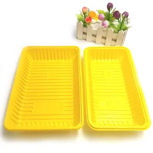 Disposable Plastic Fruit Tray Recyclable Frozen Food Packaging Tray/meat Tray/fruit Tray High Quality Wholesale PP Plastic Black Rectangle Disposable Blister