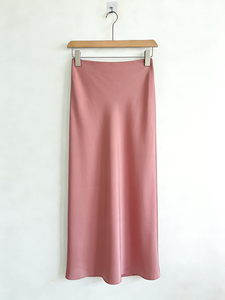 Custom High Quality Elastic Waist Casual Maxi Long Satin Nonwoven Comfortable A-Line Design <strong>Skirts</strong> For Women - Product Image 2