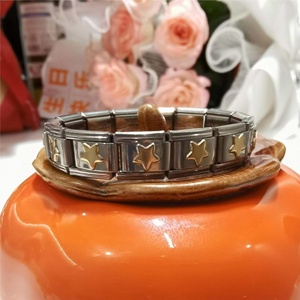 Bracelets en acier inoxydable de style italien, vente en gros pour femmes et hommes, avec diamants, perles et motif étoile, fabrication DIY - Product Image 4