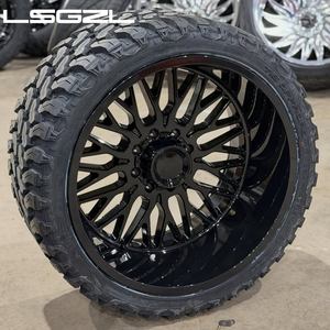 LSGZL Jantes de camion forgées Super Single 22x12 22x14 24x12 24x14 26x16 Forgées 4x4 Tout-terrain 8x170 8x180 8x6.5 6x5.5 Noir brillant - Product Image 3