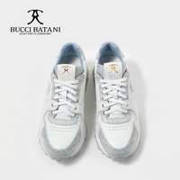 Baskets décontractées pour femmes en cuir à lacets, chaussures de marche à bout rond, style streetwear, avec logo brodé uni