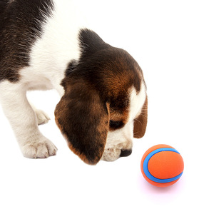 Balles de jouet pour chien durables Balle de flipper en caoutchouc pour chien de compagnie Orange Résistance aux molaires de morsure Jouets - Product Image 1