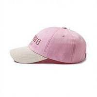 Casquette de sport unisexe de luxe à 6 panneaux structurée, bicolore, en velours 100 % coton, avec logo brodé 3D personnalisé, ajustable et de qualité supérieure, vente en gros