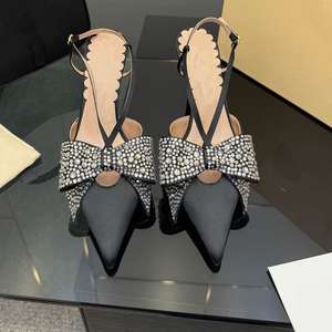 Conjunto de Zapatos de Tacón Alto y Bolso para Mujer, para Fiestas Nocturnas, Bolsos de Mano con Pedrería, Bolso de Hombro con Cadena para Bodas - Product Image 4