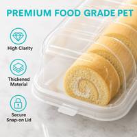 Boîte à pâtisserie en PET transparent à 4 compartiments, base divisée, jetable, personnalisable, en plastique de qualité alimentaire pour pâtisseries à emporter