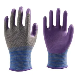 13G Latex Work Gloves Polyester Dipped Latex Coated Embossed Palm Construction Safety Work Garden Gloves