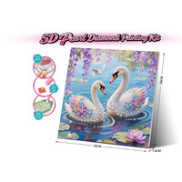 Kit de Peinture Diamant 5D Cygne avec Cadre, Ensemble Artisanat DIY, Jouet Éducatif Artistique pour Enfants, Décoration Murale pour la Maison