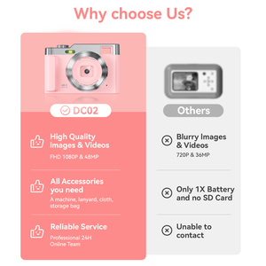 Usine OEM 2.4 pouces 48MP 4K photographie vidéos 16X Zoom numérique SLR 1080P HD SLR appareil photo compact enfants <span class=keywords><strong>pour</strong></span> débutants étudiants adolescents - Product Image 2