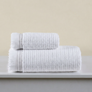 Fluffy tassel White Striped Cotton Bath <b>Towel</b> <b>Set</b> Rectangle Machine Wash Home Use Adult - Product Image 1