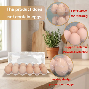 Transparent PP 10-Pack Rectangle Plastic <b>Egg</b> Tray <b>Eco</b>-Friendly Recyclable Durable Food-Grade Reusable Customizable Logo Custom - Product Image 3