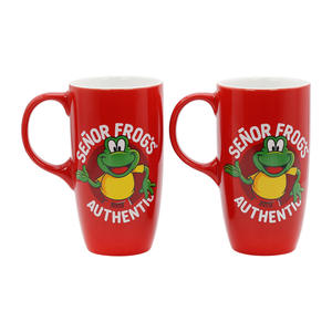 Senor Frogs Authentic Ceramic Mug <b>Red</b> 16 Oz Cartoon Design Promotional Drinkware - Product Image 1