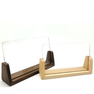 الاكريليك الجدول إطار الطاولة إطار صور حامل قائمة عرض موقف مع الخشب قاعدة - Product Image 1