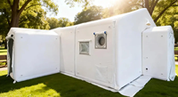 Tente gonflable robuste DWF, imperméable, pop-up, pour le camping/les situations d'urgence, avec structure pneumatique Drop-Stitch, déploiement rapide, 4 personnes