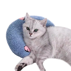 Toptan Nefes Alabilen Karikatür Ay Şeklinde Peluş Kadife İnci Pamuklu Kedi Oyuncak Yastığı Çıkarılabilir Yıkanabilir Kılıf Düz Renk Yatak Aksesuarı - Product Image 5
