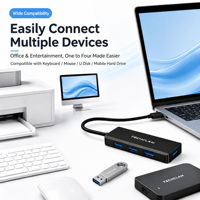 TECHCLAW HB2011 Hub USB 3.0 4 ports, adaptateur répartiteur USB, transfert haute vitesse pour ordinateur portable, PC, clé USB, souris, clavier