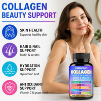 Capsules de collagène multi-complexes halal OEM 14 en 1 avec biotine, acide hyaluronique, vitamine C, complément alimentaire pour la peau, capsules de collagène pour femmes