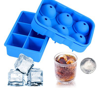 Vente en gros de gros moules carrés à glaçons et boules en silicone perceuse à glace écologique avec couvercle pour whisky outils pour crème glacée
