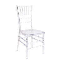 Chaises Chiavari en acrylique transparent de luxe en gros d'usine, design moderne, empilables, stables, usage commercial, chaises de mariage pour hôtel
