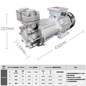 Bomba Magnética Lcy4281 de 1 HP y 380V, Bomba Química Eléctrica con Conexión de Brida, Eje Horizontal, Tamaño de Tubo de Descarga de 1 Pulgada - Product Image 1