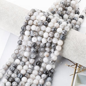 Pierre Naturelle de haute Qualité 4/6/8/10/12mm Haute Qualité Océan D'herbe Rondes En Agate Perles De Pierre En Vrac Pour La Fabrication DE BRICOLAGE Bijoux - Product Image 6