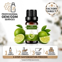 Huile Essentielle de Zeste de Citron Vert Frais 10ml, 100% Pure et Naturelle, Qualité Supérieure, Pressée à Froid, pour Diffuseur, Soins de la Peau, Shampoing (Marque Blanche)