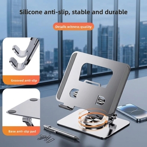 Metal 360 Rotating Mobile Phone <b>Tablet</b> <b>Stand</b> Desktop Portable Hollow-Out Cooling Support Rack Foldable Bracket-K22 Model China - Product Image 3