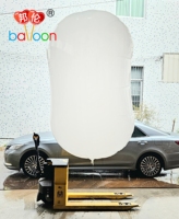 Ballon géant en nylon blanc laminé personnalisé en forme de capsule, haute barrière, à l'hélium, PA+PE, 2x3m, pour haute altitude et maintien de la hauteur par temps intérieur/extérieur