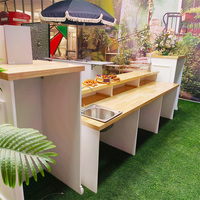 Bar à cocktails moderne personnalisé, station de boissons mobile en bois pour réceptions de mariage et douches nuptiales