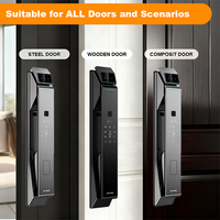 Tuya Smart Home puerta cerradura reconocimiento Facial Wifi App Control pantalla intercomunicador Biohacking RF Tarjeta de Identificación nube madera Compatible