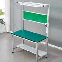 Banc de travail antistatique personnalisé en alliage d'aluminium, table d'inspection, table de travail en profilé d'aluminium, table d'atelier d'usine