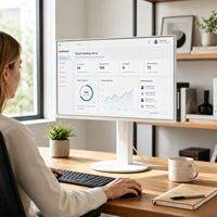 Elektrisch Höhenverstellbarer Monitorständer Ergonomischer Intelligenter Desktop-Monitorständer mit Stauraum für Büroschreibtisch