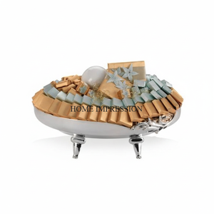 Heavy Duty Metal Color plata Acabado Brillante Pulido Mesa Centro de mesa Chocolates y dulces Platos para servir en precio al por mayor - Product Image 1