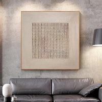 Toile abstraite faite à la main aux tons terreux, œuvre d'art 3D, décoration murale, minimaliste, peinture au plâtre Wabi Sabi, peinture à l'huile beige
