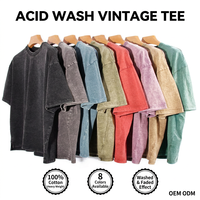 Camiseta Personalizada de Talla Grande con Hombros Caídos, 230GSM, Algodón con Acabado Vintage Lavado, Estilo Urbano, Oversize para Hombre, OEM