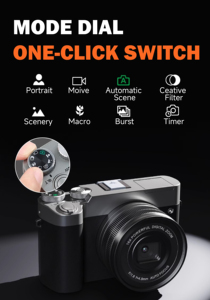 Cámara Dual Profesional de Venta Directa de Fábrica 2026, Pantalla de 3.6 Pulgadas 5K, Resolución de 64MP, Ideal para Fotos de Graduación - Product Image 6